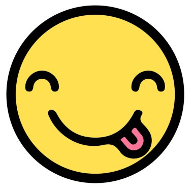 Göz kırpan gülen sarı vektör simgesi