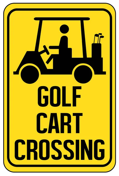 Golf Cart Crossing Vector Sign — Stock Vector