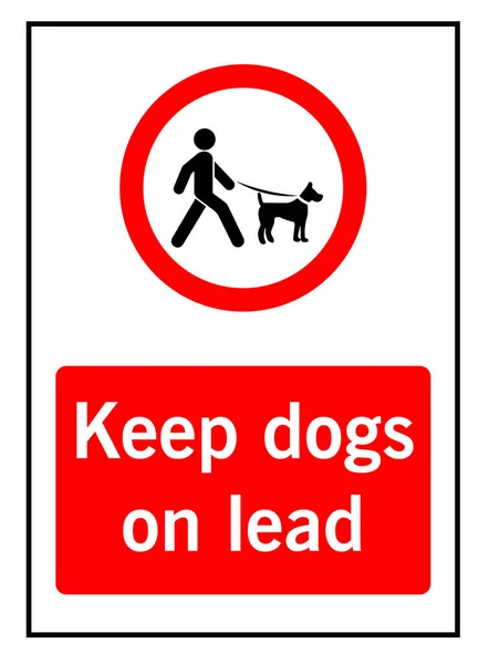 Keep Dogs Lead Vector Sign — Stock Vector