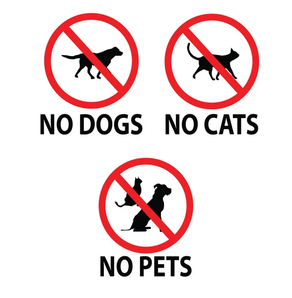 Inga Husdjur Tillåtna Inga Hundar Inga Katter — Stock vektor