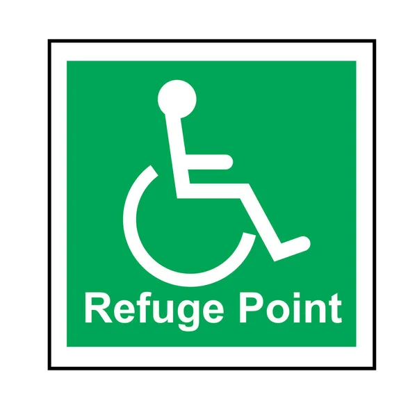 Refuge Point Green Sign Vector — Stock Vector