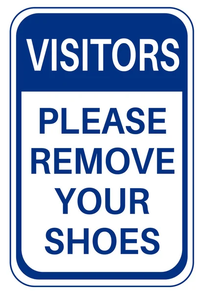 Remove Your Shoes Blue Sign — Stock Vector