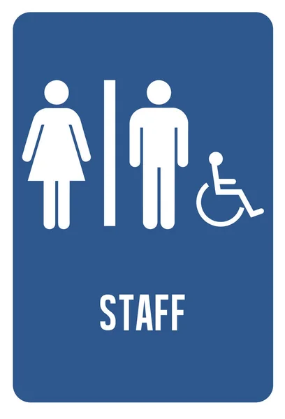 Staff Only Toilet Washroom Sign — Stock Vector