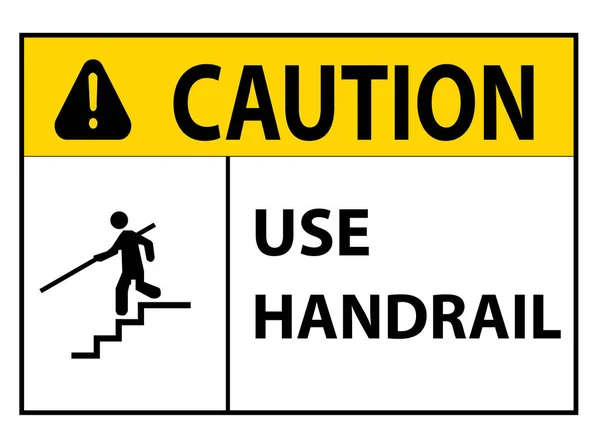 Use Handrail Escalator Notice Warning Sign — Stock Vector