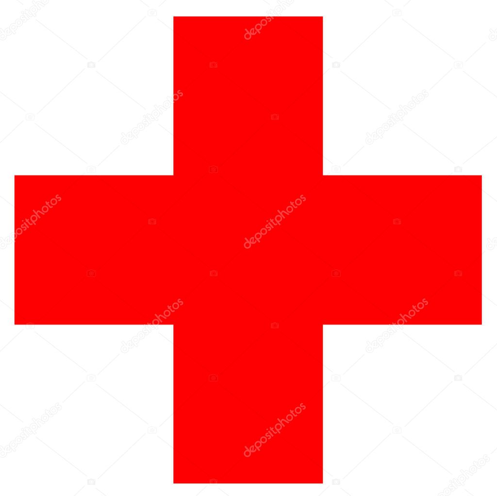 Red Cross medical Vector illustration sign