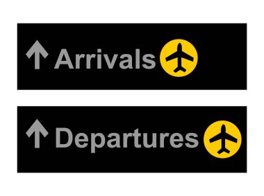 Havaalanından ayrılanlar için yön tabelası