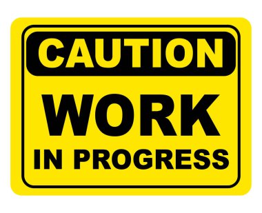 Caution work in progress men at work clipart