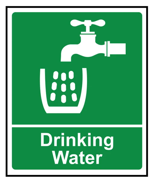 Grünes Vektorschild Für Trinkwasser — Stockvektor