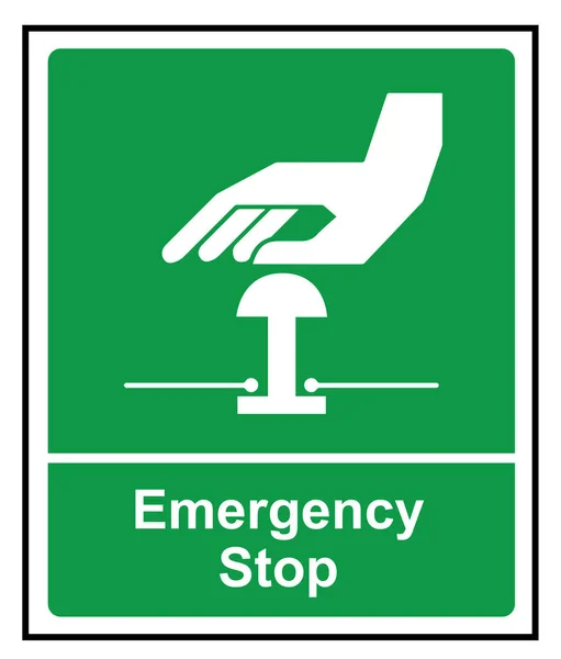 Emergency Stop Green Vector Sign — Stock Vector