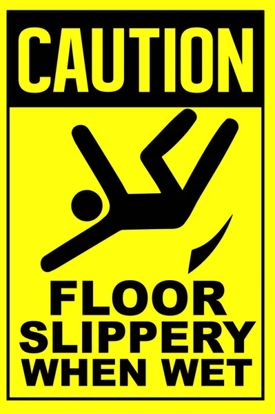 Floor Slippery Wet Sign — Stock Vector