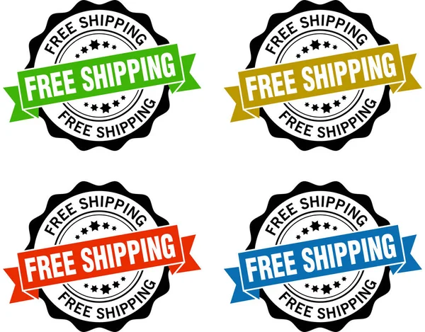 Free Shipping Stamp Seal Icons — Stock Vector