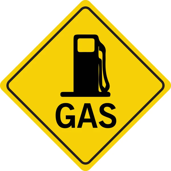 Station Gas Signe Vectoriel Jaune — Image vectorielle