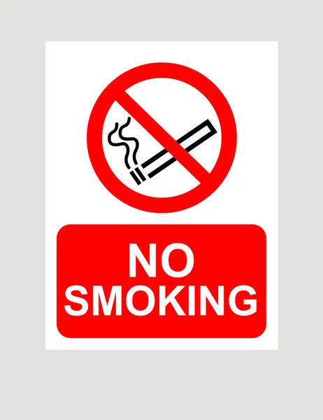 Zákaz Kouření Červená Vektorová Značka — Stockový vektor