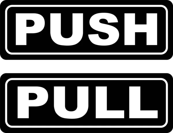 Push Pull Black Vector Sign — Stock Vector