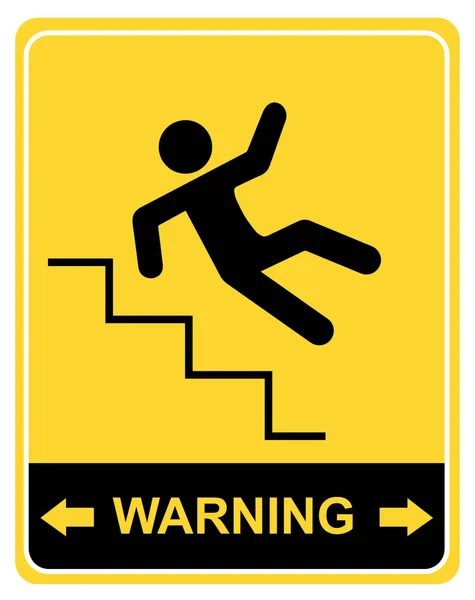 Watch Your Step Staircase Warning Sign — Stock Vector
