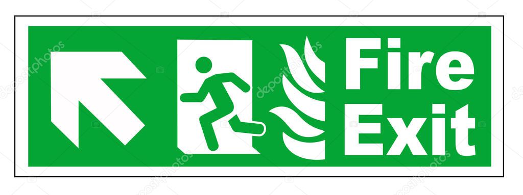 Fire exit emergency directional sign