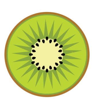 Kivi meyve dilimi yakın çekim ikonu yeşil yuvarlak kivi