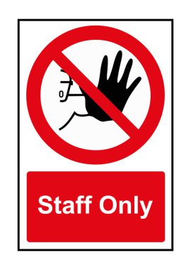 Staff only employees only sign clipart