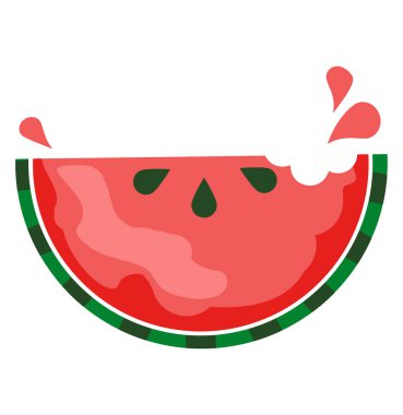 Karpuz parçası yarım yamalak vektör çizimi ye