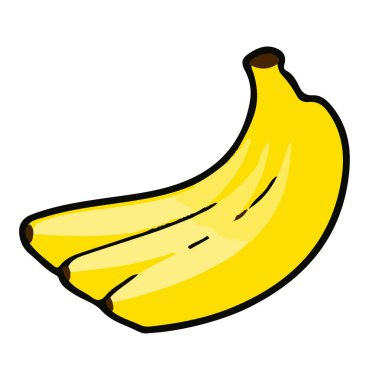 Sarı muz meyvesi üç vektör çizimi