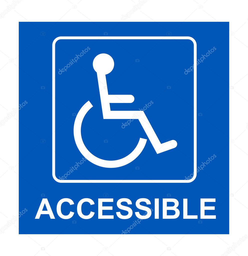 disability accessible lift staircase sign