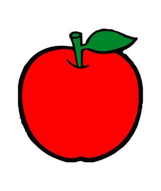 Kırmızı elma meyve vektör illüstrasyon simgesi