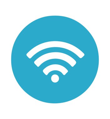 Wifi simgesi mavi vektör illüstrasyonunu imzalayın