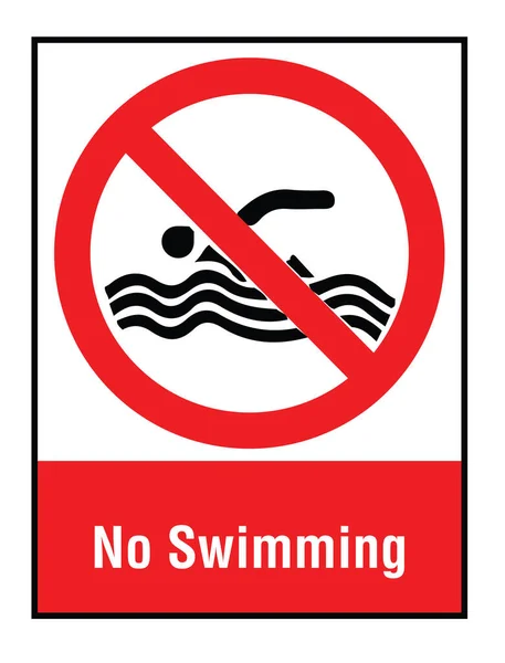 Swimming Warning Vector Sign — Stock Vector
