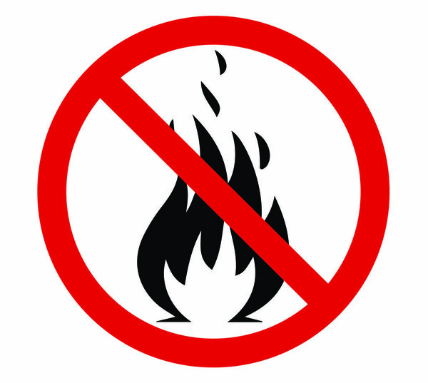 No fire camp warning sign