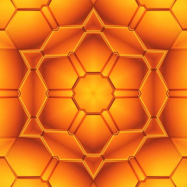 Mediante Técnicas Pellizco Distorsión Aplicadas Nuevo Patrón Inicial Mosaico Hexagonal — Foto de Stock