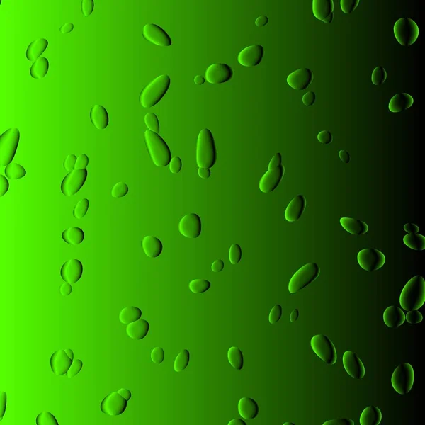 雨滴に由来する様々な形やデザインに変化する緑から黒へのグラデーション — ストック写真