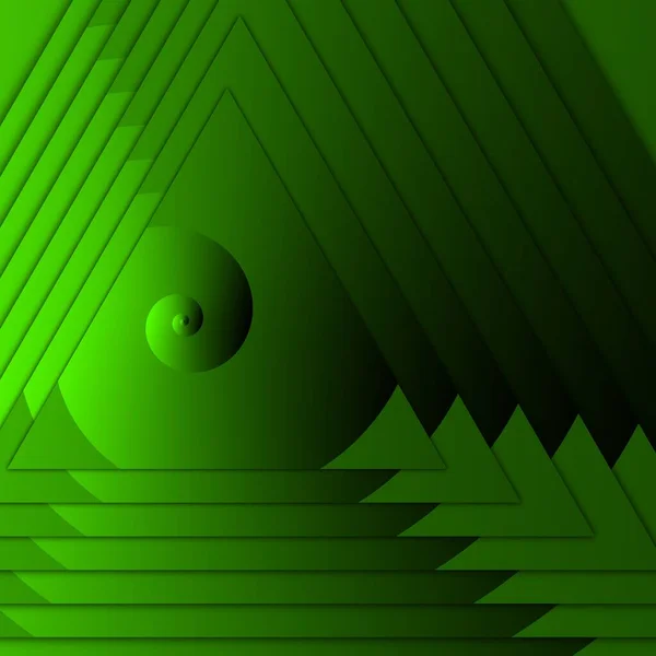 Green Black Color Gradient Transformed Diverse Concentric Shapes Patterns Designs — Stock Photo, Image