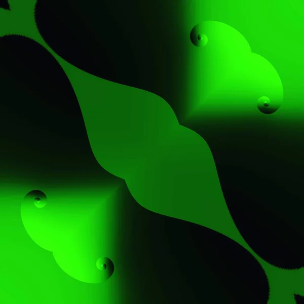 Green Black Color Gradient Transformed Diverse Shapes Square Format Patterns — Stock Photo, Image