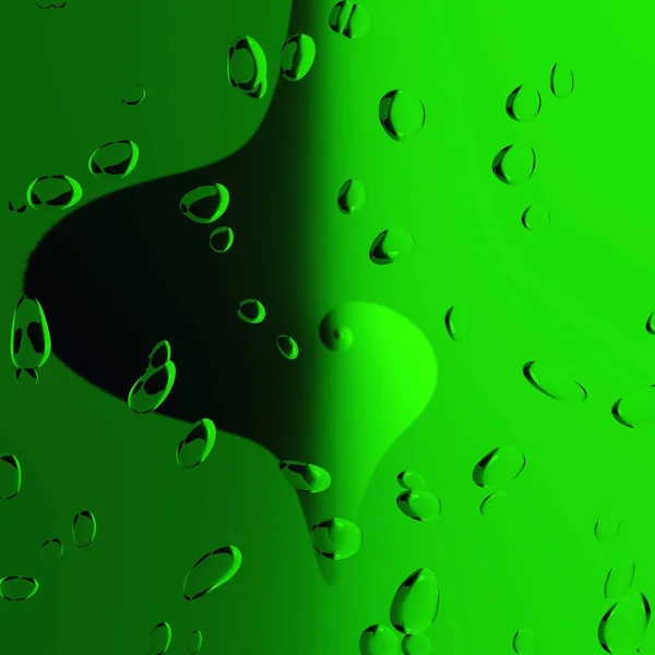 녹색에서 검은색에 이르는 차이는 물방울에서 로변화 — 스톡 사진