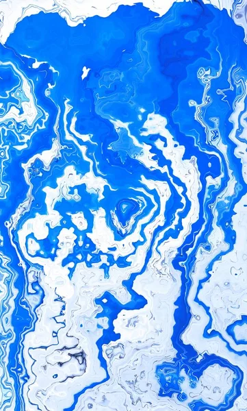 Bright BLUE and clean white paint drip flowing vertical lines transformed into a range of diverse turbulence designs