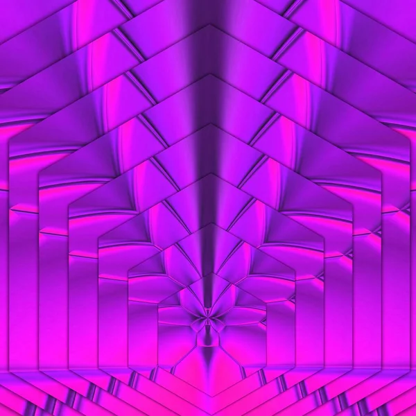 Concentric Diminishing Perspective Geometric Patterns Designs Shades Neon Pink Purple — Stock Photo, Image