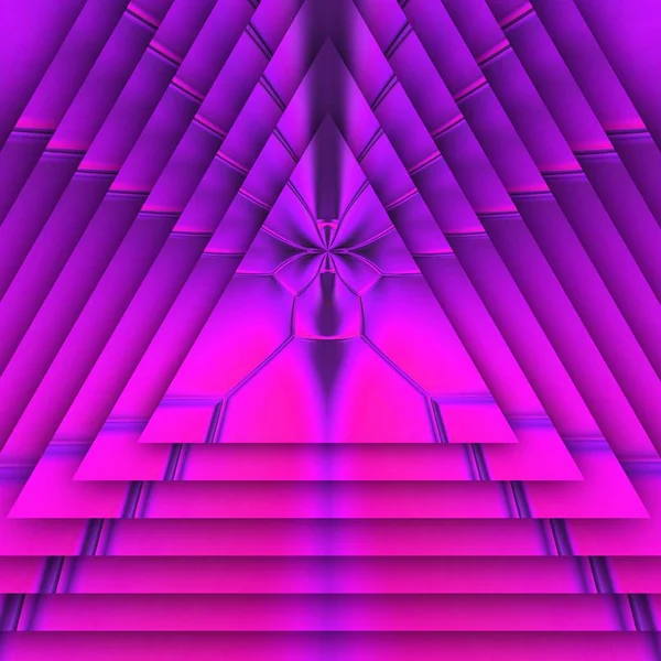Concentric Diminishing Perspective Geometric Patterns Designs Shades Neon Pink Purple — Stock Photo, Image