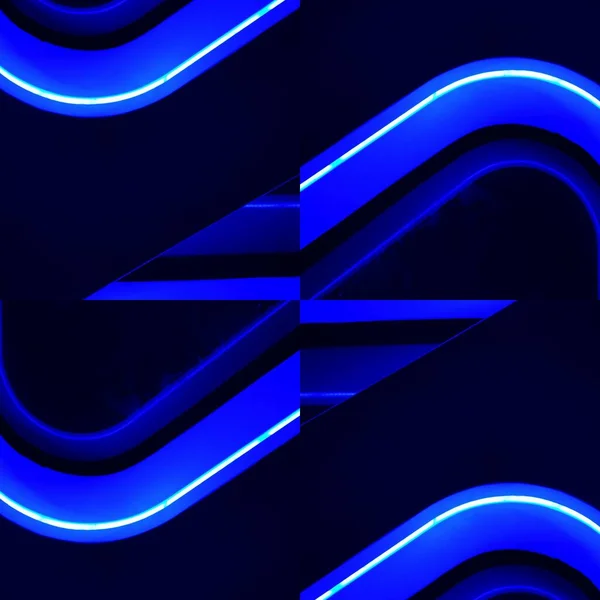 Shades Bright Neon Blue Indigo Colored Abstract Patterns Shapes Design — Stock Photo, Image