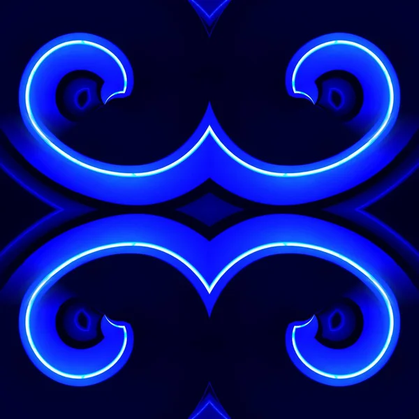 Tons Azul Neon Brilhante Indigo Colorido Efeito Vórtice Estilo Ciclone — Fotografia de Stock