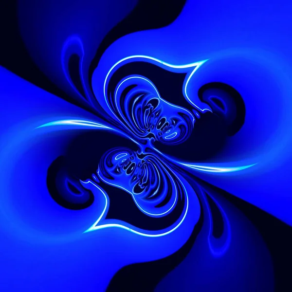 Nuances Bleu Néon Brillant Indigo Couleur Cyclone Effet Vortex Motifs — Photo