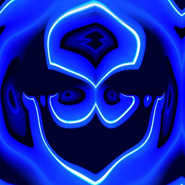 Відтінки Яскравих Неонових Синіх Індиго Кольорових Асиметричних Фігур Абстрактних Візерунків — стокове фото