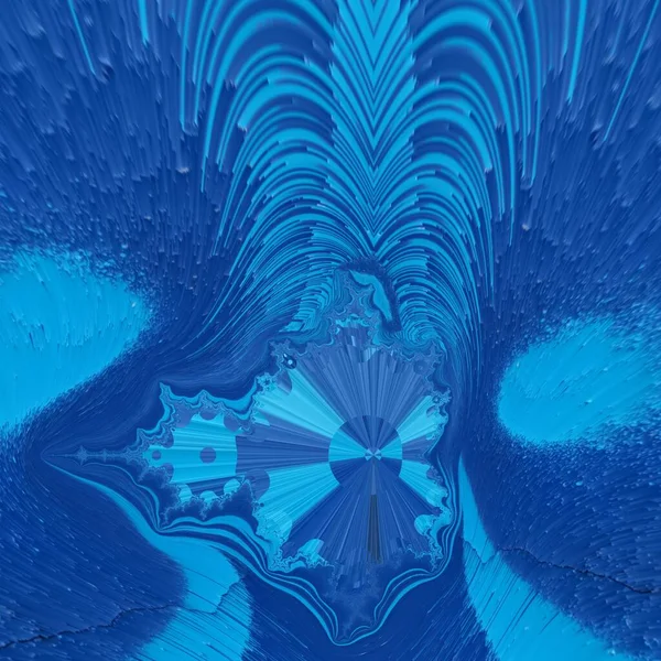 Blautöne Von Mandelbrot Typ Fraktale Formen Muster Und Designs — Stockfoto