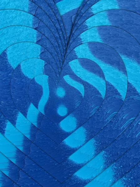 青い幾何学的同心円状のハート型のパターンとデザイン — ストック写真