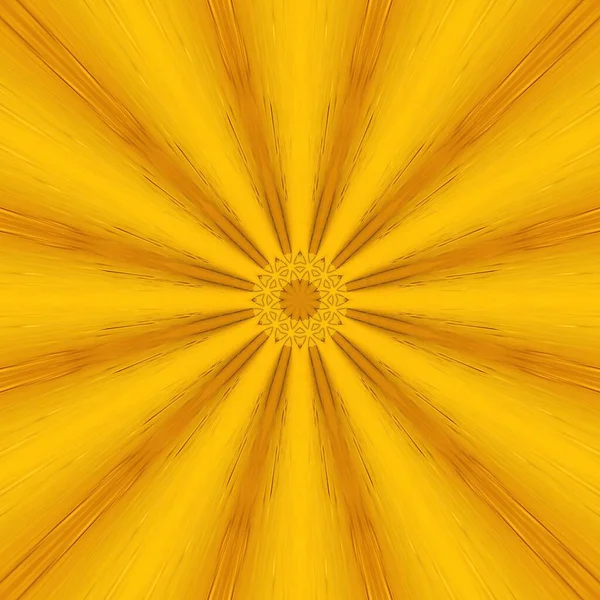 Radial Shades Yellow Colored Triangular Mosaic Pattern Design Based Kaleidoscopic — Stock Photo, Image