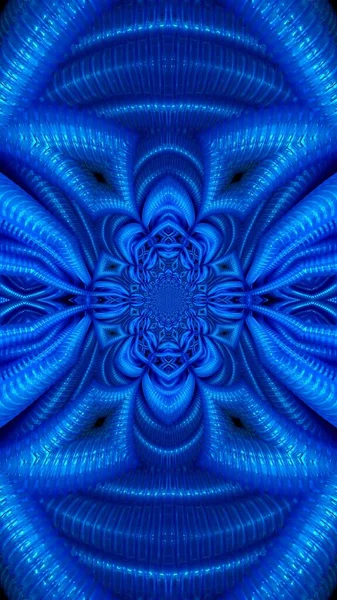 Neon Blue Vivid Indigo Colored Ripple Effect Reflection Art Based — Stock Photo, Image