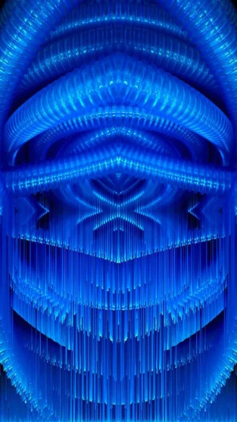 Νέον Μπλε Και Ζωντανό Indigo Χρωματιστά Περίπλοκα Συμμετρικά Αφηρημένα Σχήματα — Φωτογραφία Αρχείου