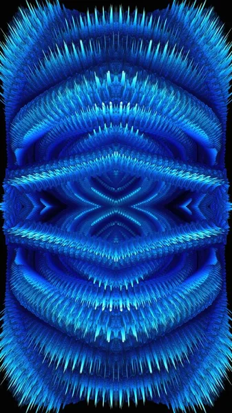 Neon Azul Índigo Vívido Coloridos Intrincados Padrões Abstratos Simétricos Formas — Fotografia de Stock