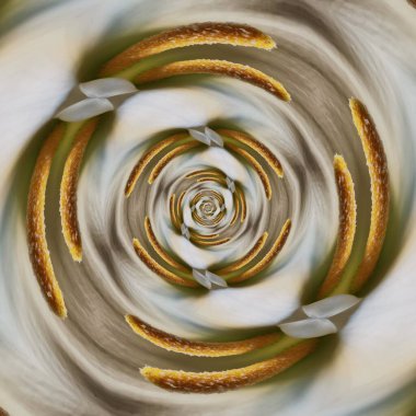 Çift beyaz zambağın yakın plan detaylı makro fotoğrafçılığı çeşitli spiral şekillere ve tasarımlara dönüştü