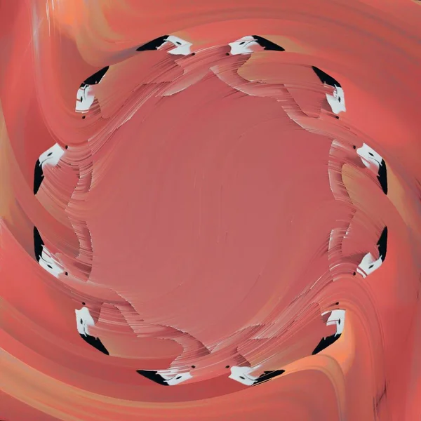 Viele Helle Europäische Flamingo Muster Zeitgenössische Kunst Mit Rosa Hintergrund — Stockfoto
