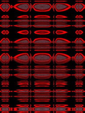 canlı kırmızı elek desenleri çağdaş eğri desenler ve siyah bir arkaplan üzerinde tasarım